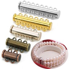 Magnetic Clasps Crimp End Caps Slider Clasp Buckles Tubes DIY Bracelet Hook 5Pcs