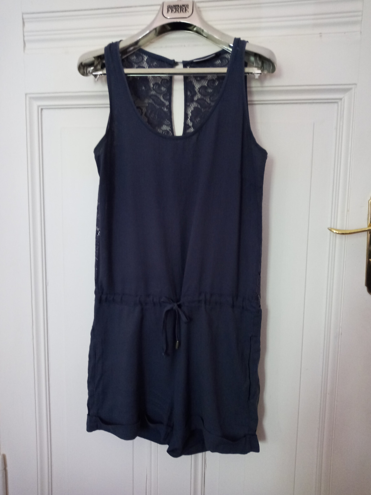 Only Einteiler Overall Jumpsuit S blau Spitzen