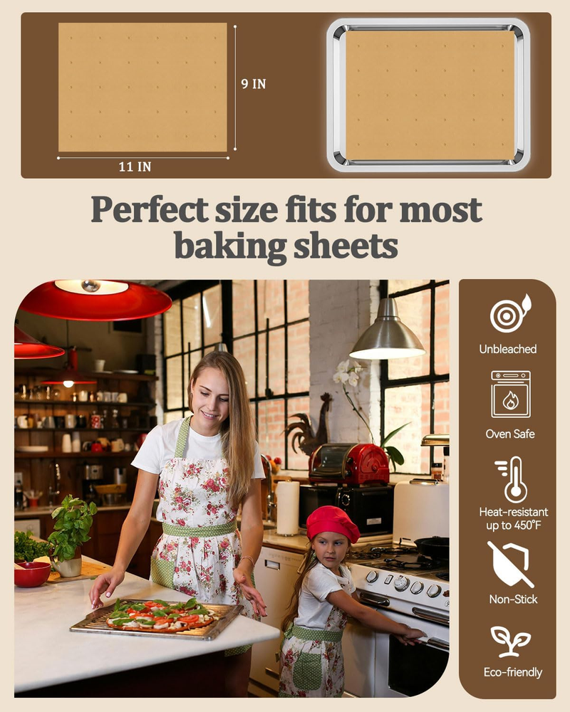 Disposable Perforated Rectangular Air Fryer Parchment Liners