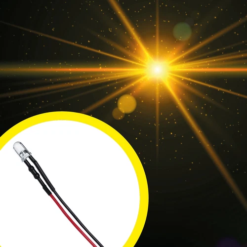 LED Leuchtdiode 12 Volt 5 mm gelb verkabelt gelbe Dioden 12V verdrahtet verlötet