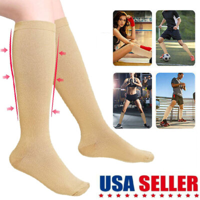 3 Pares Medias Calcetines De Compresion Para Hombres Y Mujeres - 15-20 Mmhg
