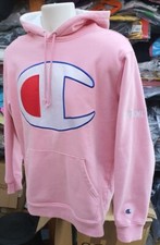 SS17 Supreme X Champion Satin Logo Kapuzenpullover Hoodie Größe M Mittelrosa
