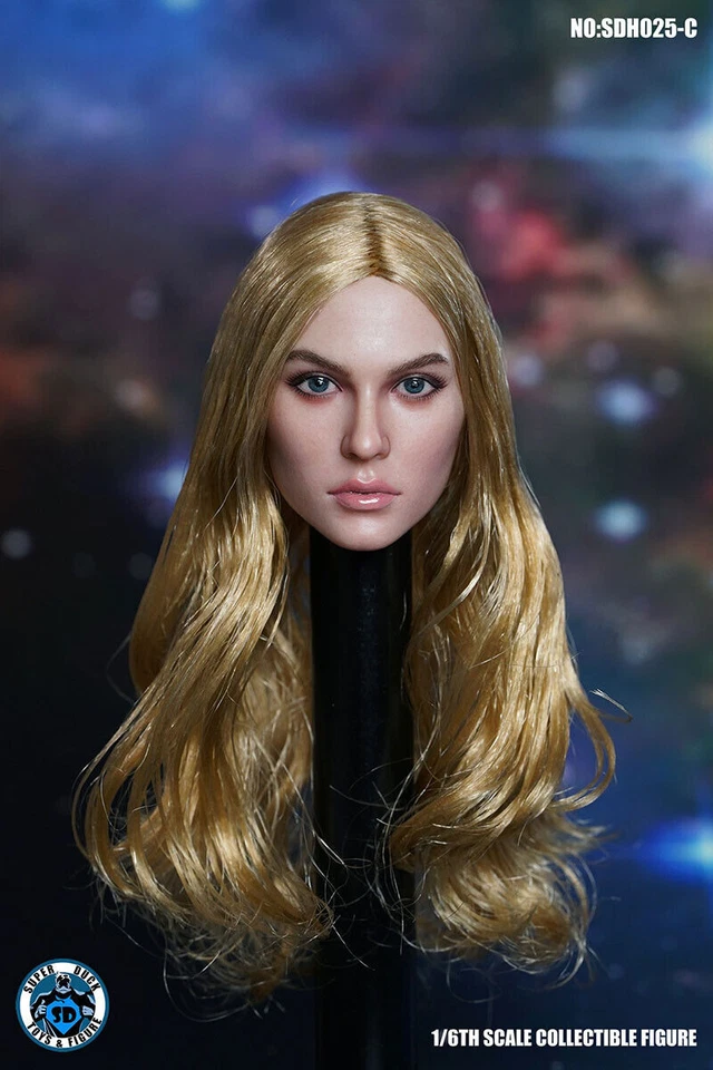 Скульптура головы девочки женской красоты SUPER DUCK 1/6 SDH025C для кукол тела 12 дюймов PH TBL - Изображение 2 из 4