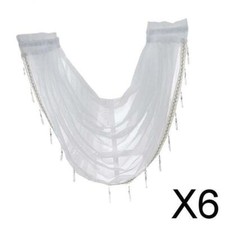 6X Durchsichtige Voile Freihandbogen Querbehang Deko Gardinen Schal für