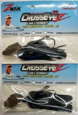 2- Z-Man Chatterbait Crosseye Z Weedless 3/8oz Black / Blue 2 Pack VALUE | B6