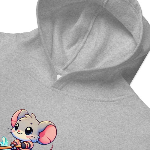 Puckin’ Adorable Kids Hockey Hoodie Skating Mouse Fleece Sweatshirt Youth Gift - Picture 4 of 11