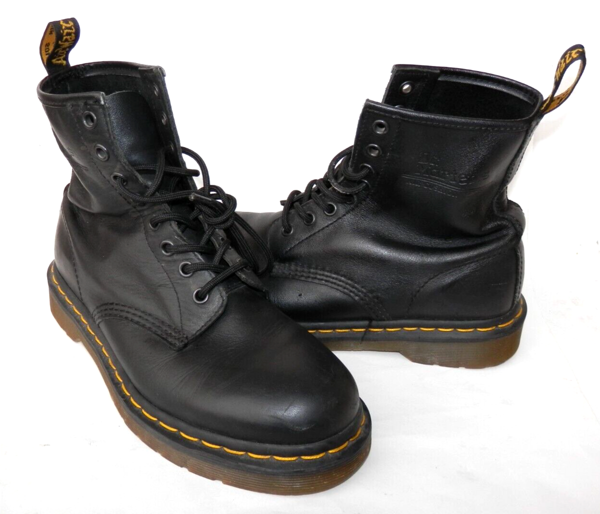 Dr. Martens Black Lace Up Leather Boots Combat AirWair women's