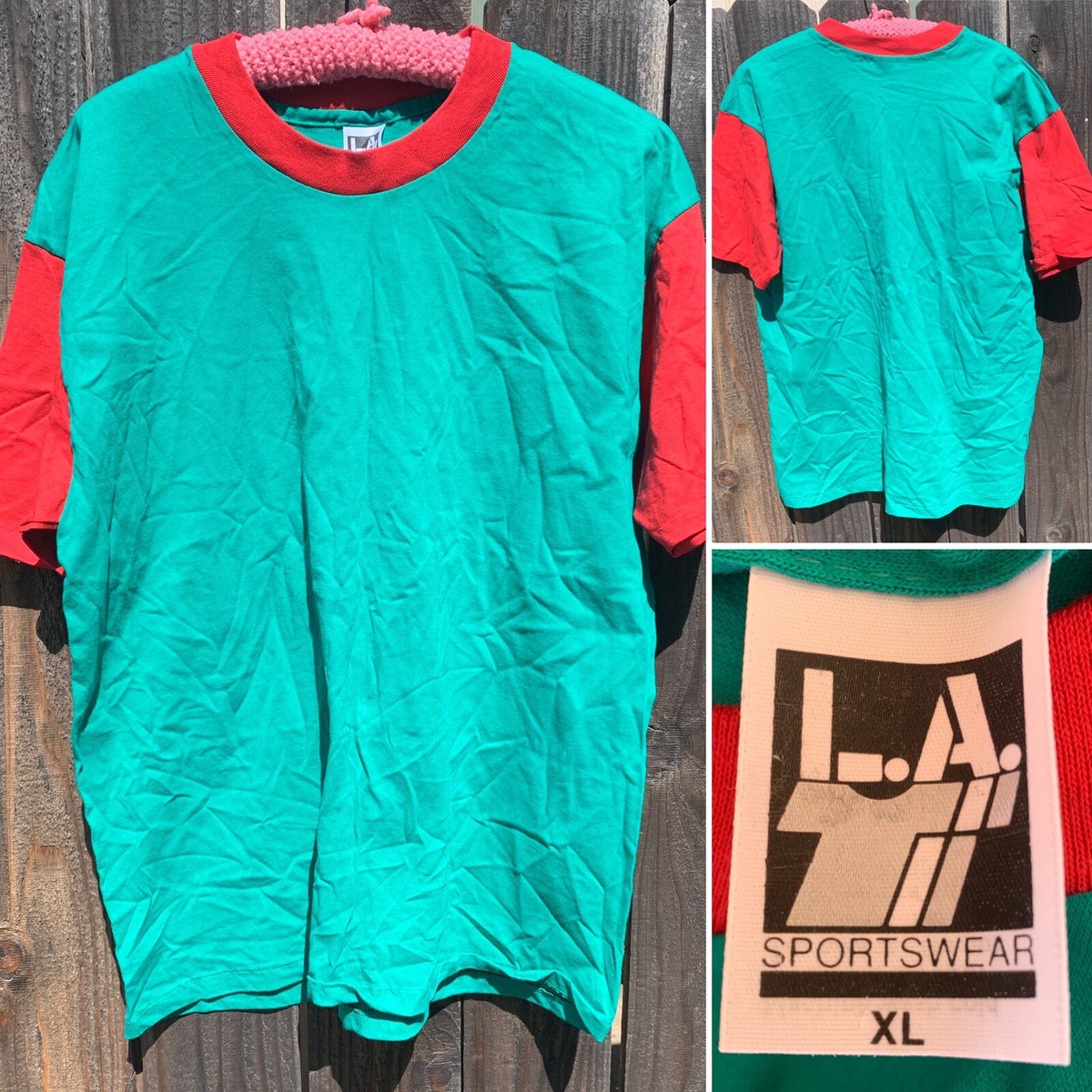 Vintage LA T Sportswear Color Block T-Shirt USA 80s 90s