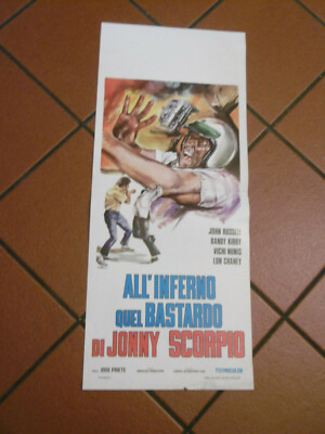 LOCANDINA ORIGINALE ALL'INFERNO QUEL BASTARDO DI JONNY SCORPIO