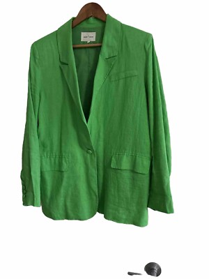 Summi Summi Oversized Green Linen Blazer Australia