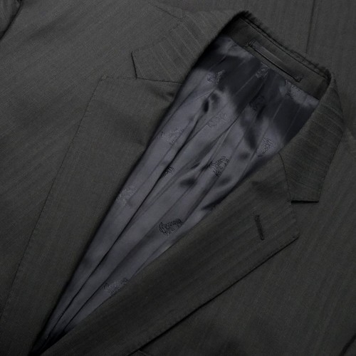 VERSACE Tonal Wool Silk Iridescent Suit Two-Piece 2 Button 46L US 56L IT - Picture 5 of 21
