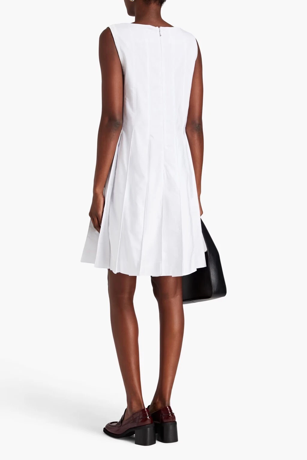 Mini abito Oxford THOM BROWNE NUOVO CON ETICHETTE cotone a pieghe taglia 40 bianco