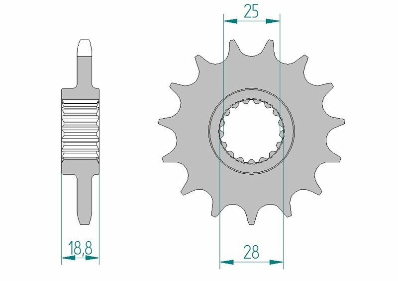 Pignon AFAM 525 en acier standard 61801 assure une longévité maximale