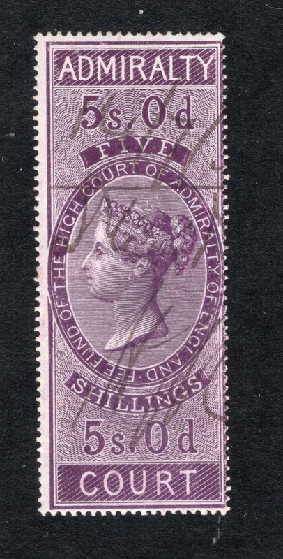 Great Britain - Queen Victoria 5/ Admiralty Court Revenue     / L ot 0726331