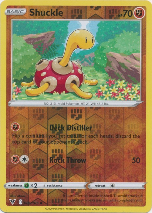 Shuckle Vivid Voltage 085/185 Reverse Holo Uncommon 2020 Pokemon TCG Near Mint