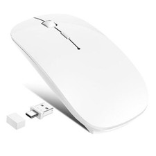 Wireless Mouse for MacBook Air iPad Pro PC Wireless Bluetooth Mouse White 