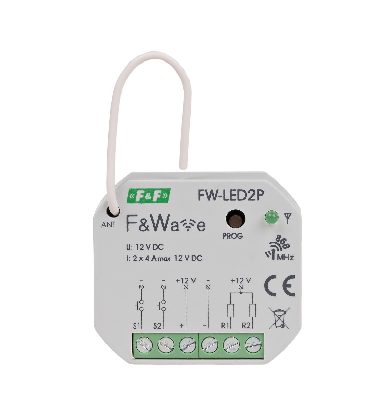 FW-LED2P WIRELESS 2 CHANNEL LED CONTROLLER 12V-PDT 10÷16V DC
