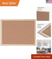 Cork Bulletin Board, 18" x 24" Inches, Light Birch Wood Frame 265U00-01