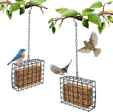 2Pcs Bird Feeder Outdoors Suet Cage Bird Feeder,Suet See d Block Cage,Hanging
