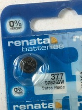 Qty 1Genuine Renata 377 SR626SW Swiss Made Silver Oxide Watch Battery, Exp:09/25