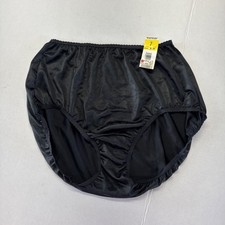 Vnt Warner's 59154 Nylon Hi Leg Black Flower Panties Sz 7 Lingerie Irregular NOS