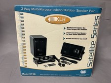 KLH 3 Way Indoor Outdoor Speakers Satellite Series Model 979B w/ Brackets NEW