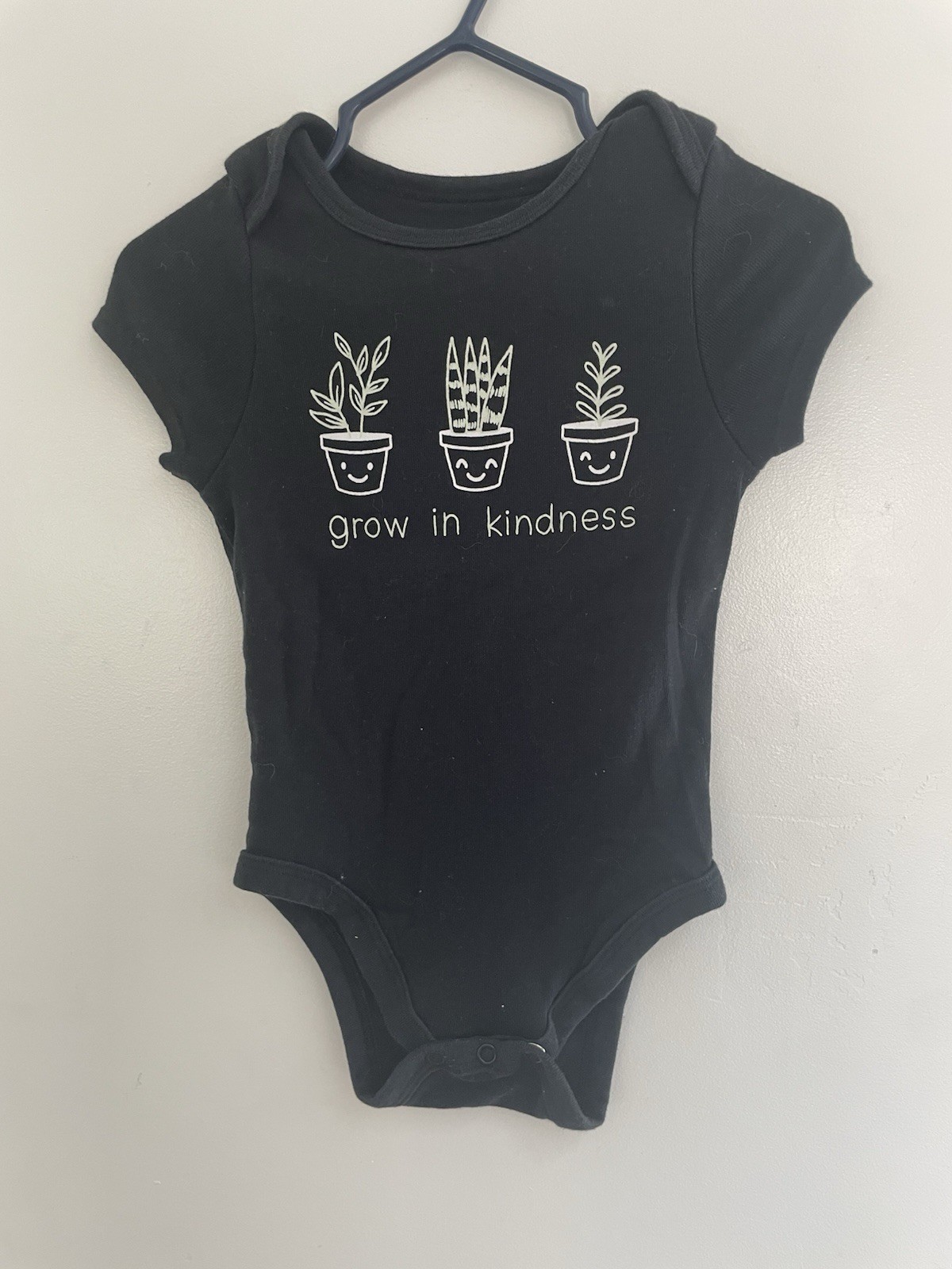 Jumping Beans Baby Boy Girl Grow Kindness Cotton Short Sleeve Bodysuit Black 12M