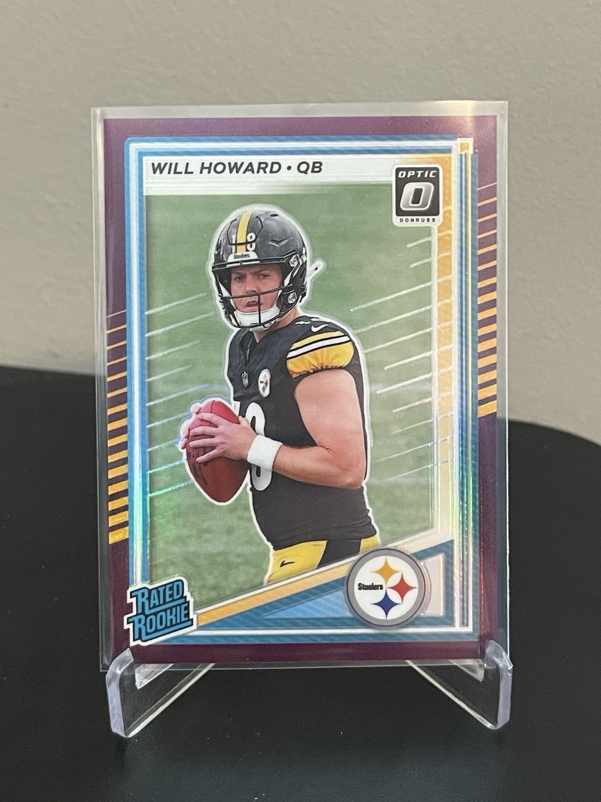 2025 Donruss Optic Preview Purple Prizm Rated Rookie Will Howard #309 /50