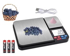 Stainless Steel Dual Platform Digital Kitchen and Food Scale, with Two