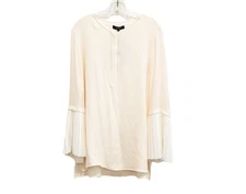 Lafayette 148 New York Shellie Pleated Cuff Blouse Women's Size XL Cloud NWT