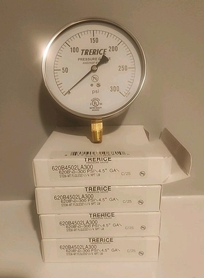 #ad #ad Lot Of 4 Trerice Pressure Gauge 620B4502LA300 4.5 0 300 PSI 1 4 LM $38.99