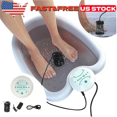 New Foot Bath Beauty Kit Ionic Detox Foot Bath Spa Machine Portable US