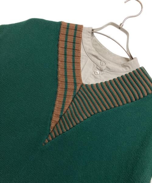 Ameri                    Layered Shirts Beige× Gr… - image 2