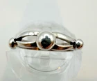 Vintage Mexico Sterling Silver .925 three Bead Band Size 9.5