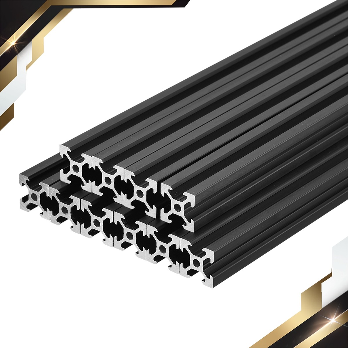 10 x V Slot 2020 Aluminum Extrusion 800mm 31 Inch Length Anodized Rail Black