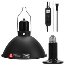 8.5-Inch Day/Night Thermostatic Reptile Heat Lamp with 150W Ceramic Heat Emit...