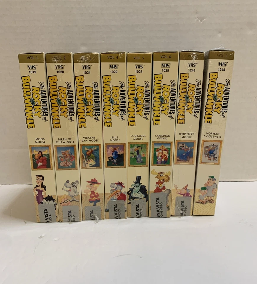 Rare! The Adventures of Rocky and Bullwinkle VHS Tape Lot Vol 1-8 Vtg Cartoons - Image 2 of 4
