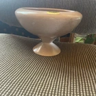 Vintage MCM Haeger Pottery USA Pedestal Planter Vase Tan Beige Speckle