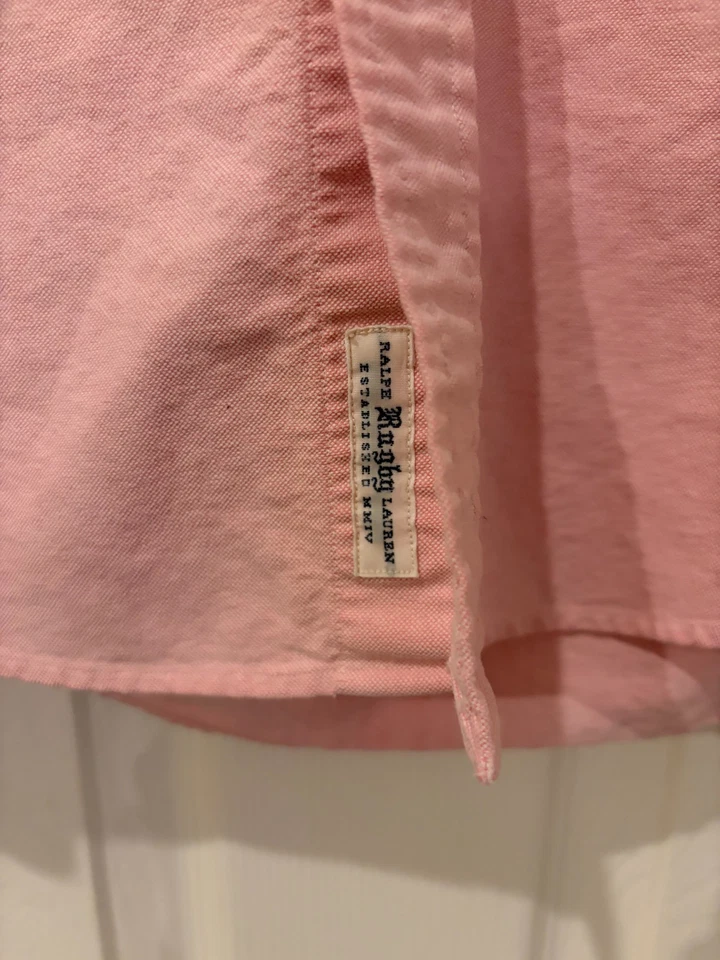 Ralph Lauren регби университета Оксфорд череп и кости розовый хлопок рубашка - Изображение 3 из 4