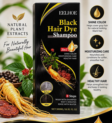 Black Hair Dye Shampoo, 3-in-1 Shampoo Formula, 16.91 fl oz