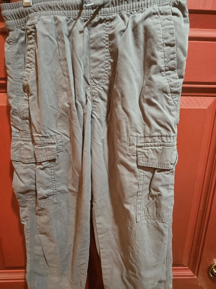 Urban Pipeline Niños Gris Talla 10-12 Cintura Elástica Con Corbatas Bolsillos Carga Foto 2 de 4