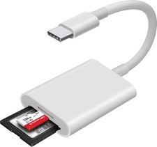 USB-C SD Card Reader Dual Slot MicroSD iPhone 15 16 iPad Mac Adapter