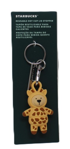 Porte-clés Starbucks Girafe Bearista Hot Cup Couvercle Bouchon Mexique 2025 Neuf - Photo 3/3