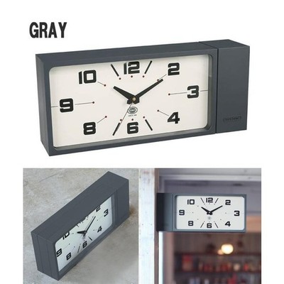 Dulton Double Face Clock Rectangle 3 Colors Wall Clock Retro