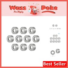 R2ZZ 10 PCS Deep Groove Ball Bearings - Chrome Steel, Metal Shielded, ID 1/8"