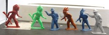 Lido Hard Plastic Cowboys and Indians Five Figures Three Different