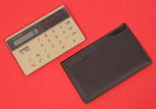 CASIO SL-760 GDB Rare 80s Card Size SOLAR Calculator with Case