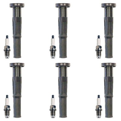 Denso 6 Standard Spark Plugs 6 Coil Boots Kit for 4Runner Tacoma Tundra 3.4L V6
