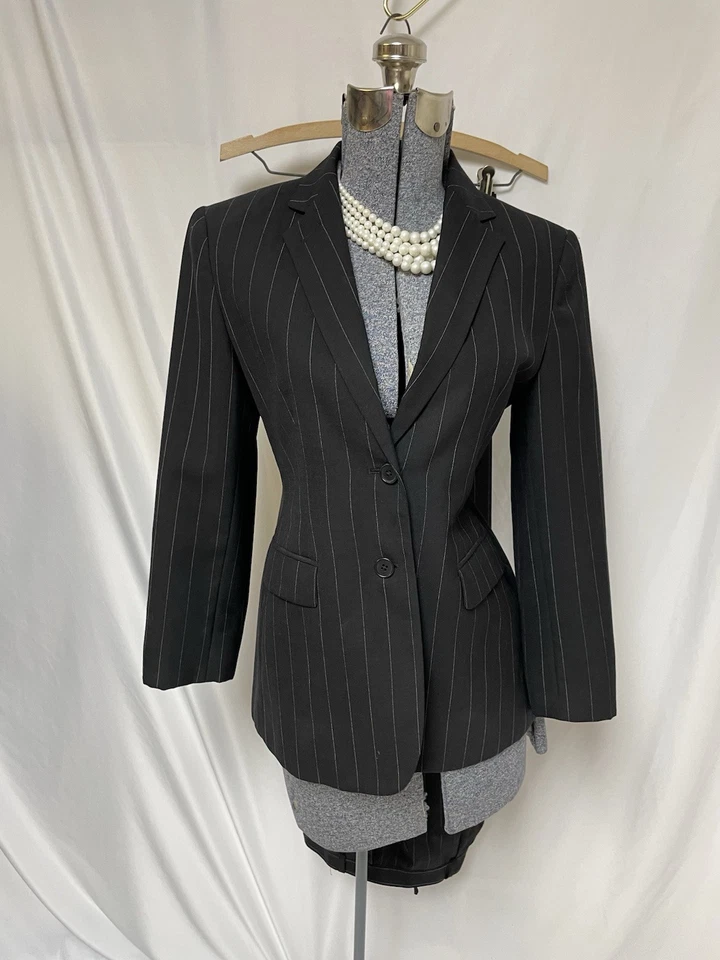 "Juego de dos piezas Ralph Lauren pantalón traje talla pequeña 2P cintura lana pura excelente" Foto 4 de 4