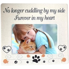 BANBERRY DESIGNS Cat Memorial Picture Frame - No Longer Cuddling By My Side F...